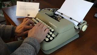 1963 Smith-Corona Sterling typewriter at work