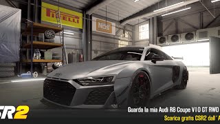 【CSR2】Audi R8 Coupe V10 GT RWD (Purple), shift & tune for 7.51x