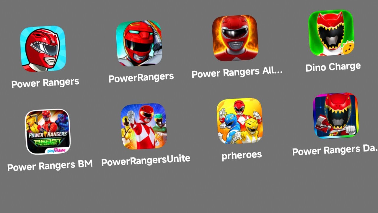 All Power Rangers in 2025: Power Rangers^Mighty Force^Legacy Wars^All-Stars^Dino Charge^Unite
