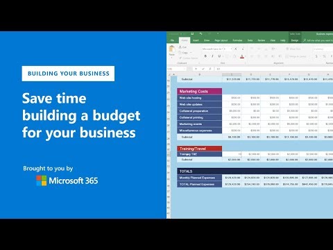 Build your business budget with Microsoft Excel