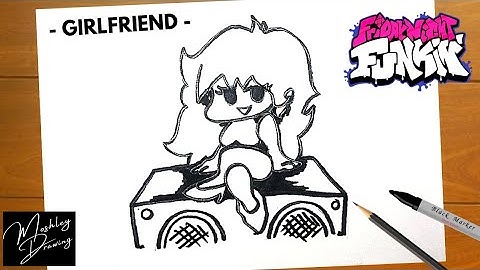 How to Draw GIRLFRIEND from Friday Night Funkin - FNF Characters