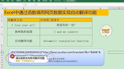 Excel教學 | Excel中通过函数调用网页数据实现自动翻译功能，简单到没朋友！
