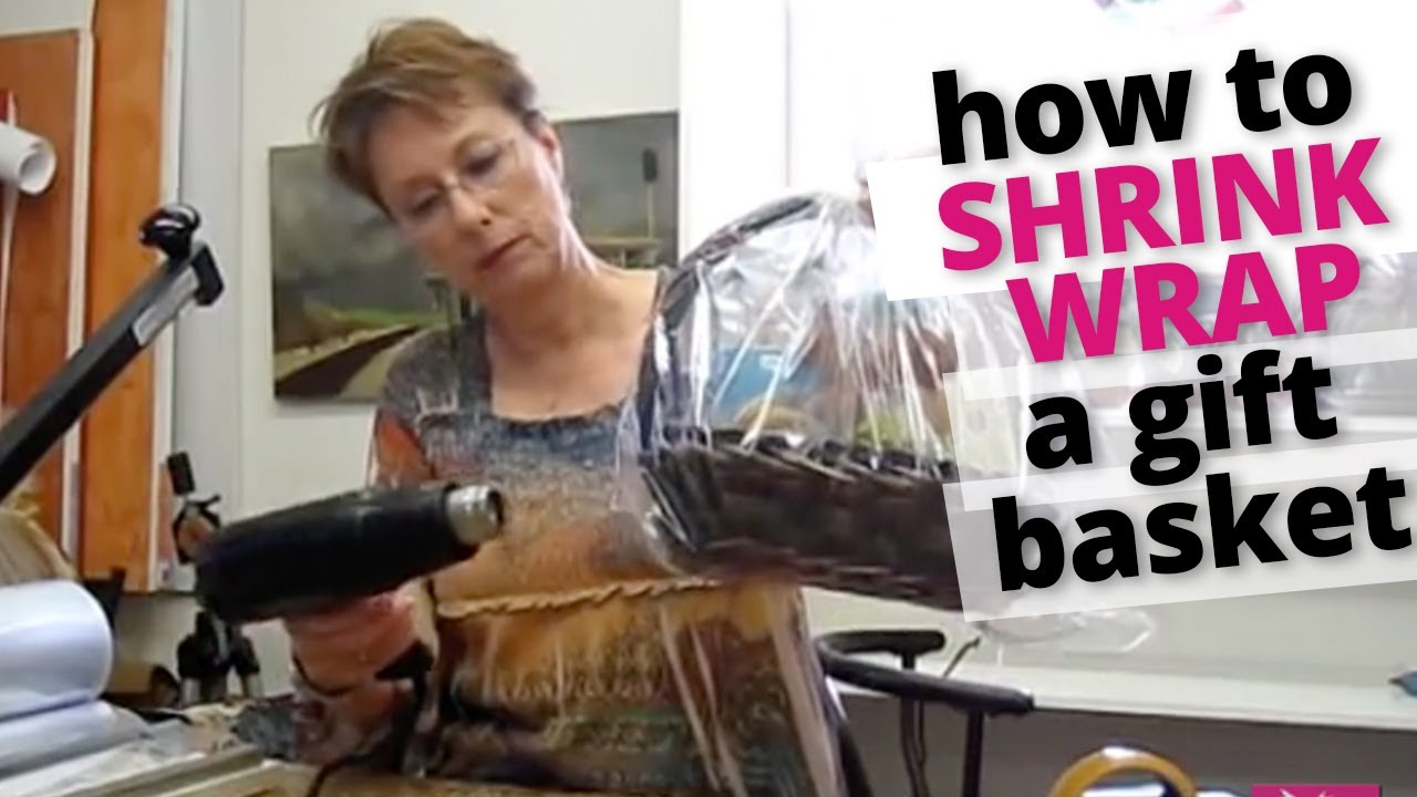 Shrink Wrap a Basket with a Heat Gun, basket, heat gun, gift basket