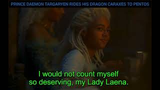 PRINCE DAEMON TARGARYEN RIDES HIS DRAGON CARAXES TO PENTOS