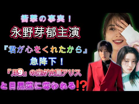 衝撃の事実！永野芽郁主演『君が心をくれたから』急降下！「月9」の座が広瀬アリスと目黒蓮に奪われる⁉️ | グッドタイムスジャパン