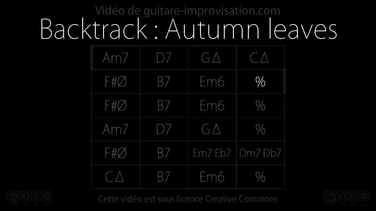 Autumn leaves  Les feuilles mortes 120 bpm  Backing track