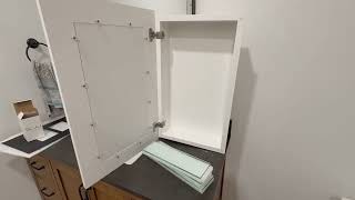 Concealed Medicine Cabinet 14×24 Recessed, Picture Frame Medicine Cabinet, Farmhouse Espresso Wood
