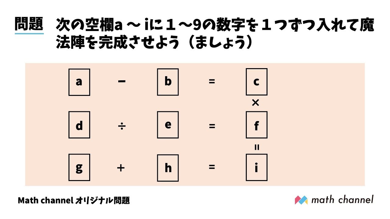 Math Channelオリジナル問題 四則演算を使った問題に挑戦 Youtube