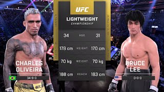 Charles Oliveira vs Bruce Lee Full Fight - UFC 5 Fight Night