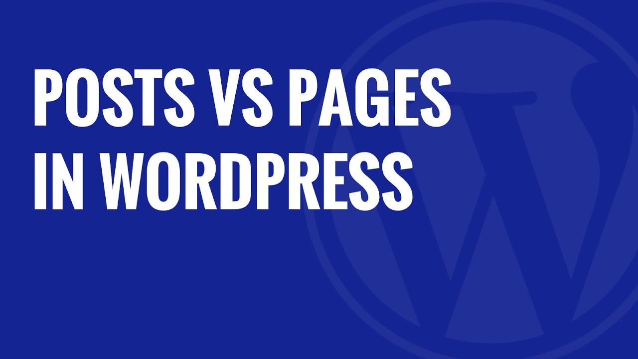 What is the Difference Between Posts vs Pages in WordPress - YouTube