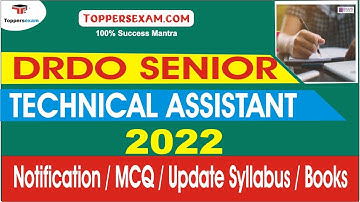 DRDO SENIOR TECHNICAL ASSISTANT Notification 2022 | MCQ | Update Syllabus | Books & Study Material