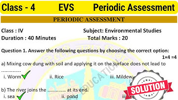 Class 4 EVS Assessment 4 || class 4 EVS test paper with solution || class 4 EVS Assessment