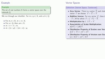 Vector Spaces, Part 2