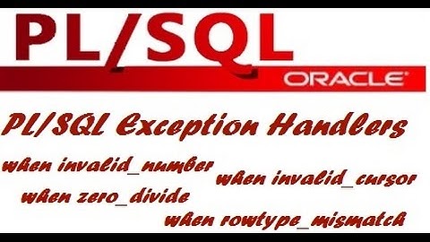 How to Handle PL SQL Exceptions in Oracle.