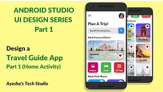 Travel Guide UI Design App | Android Studio | Part 1 | UI Designing + Coding | Ayesha's Tech Studio screenshot 4
