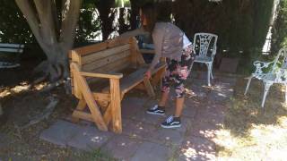 This is a picnic table that converts into a bench. Made from 2 x 4 pine wood. Plans available to build this project. Send $15.00 to ...