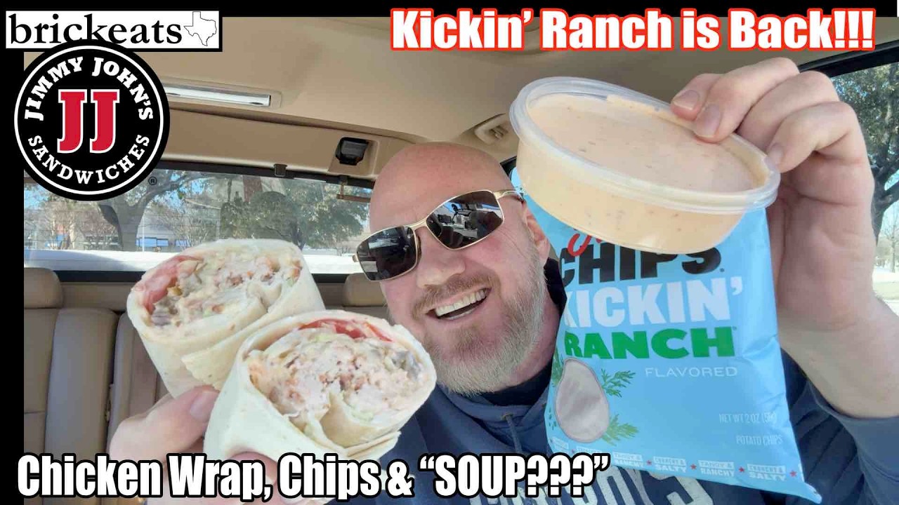 Jimmy Kickin Ranch Jimmy John’s NEW 🥣 Kickin’ Ranch Soup, 🥔 Chips & 🌯 Chicken Wrap Review ...