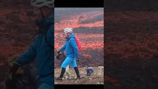 Lava flood in Meradalir, Iceland, 2022