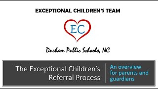 EC Referral Process Overview for Parents & Guardians Video