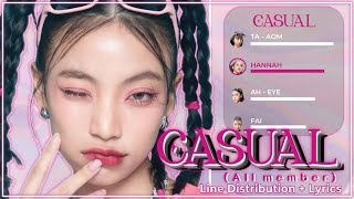 4EVE - CASUAL (All member) - (Line Distribution + Lyrics) [updated]