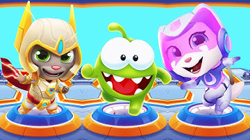 Talking Tom Hero Dash - Tom + Angela vs Om Nom Run (iOS, Android Gameplay #740)