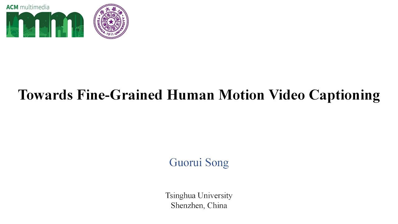 Towards Fine Grained Human Motion Video Captioning - YouTube