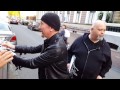 Security don't like it when a fan touch Edge from The Band U2 in Amsterdam 2015. Bono