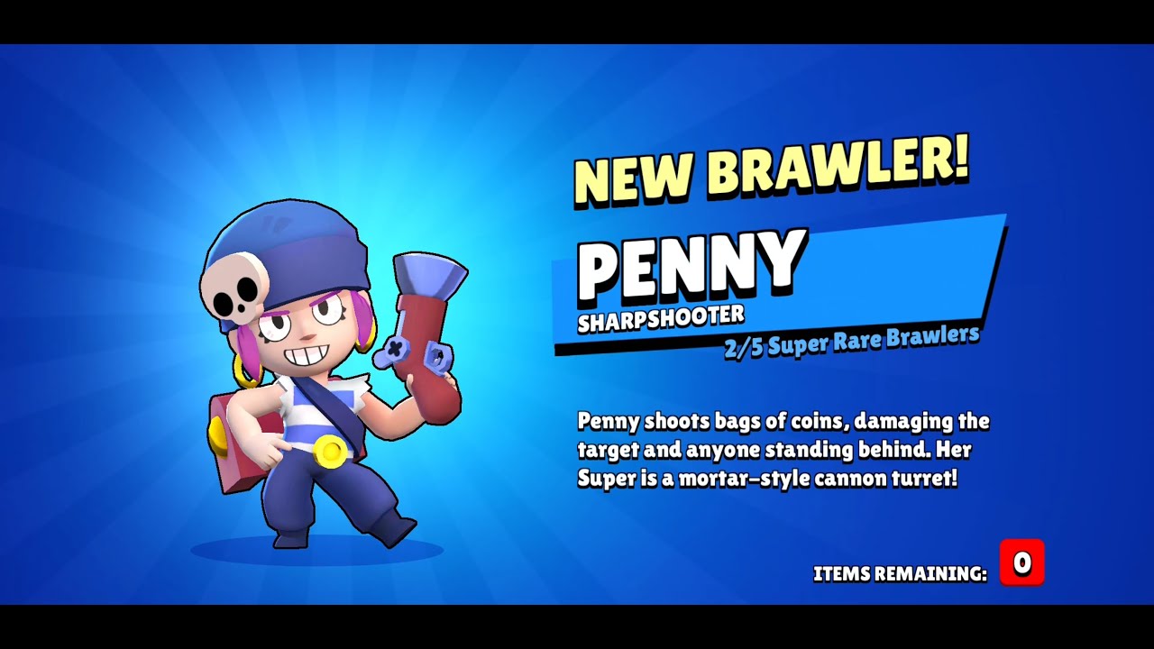 PENNY | Sharpshooter brawlers | New Brawler | RANK 5 | #BrawlStars