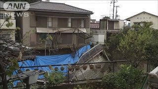住民「怖くて見に行けない」川の護岸崩れ住宅に被害(19/10/18)
