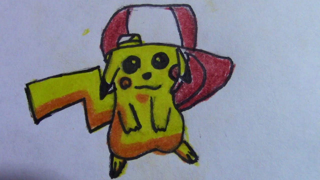 como dibujar pikachu a lápiz 2020, how to draw pikachu