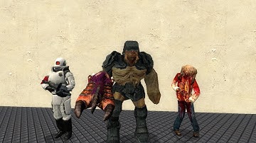 Combined Attack (Combine Elites vs Alien Grunts vs Zombies) | NPC war in Garry