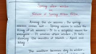 Spring After Winter ।। Nature of Spring After Winter ।। English Paragraph