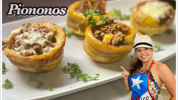 Puerto Rican Pionono Recipe  Plantain Cups Stuffed with Picadillo 