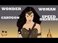 Wonder woman cartoon gal gadot speed drawing