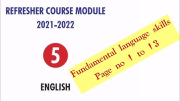 5th standard English Refresher course module || Fundamental language skills @Kanishai