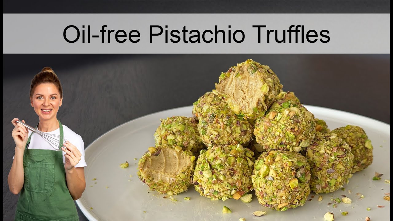5-Ingredient Dreamy Creamy Pistachio Truffles - Vegan, No Cashew, No Oil!