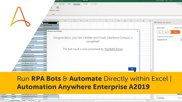 Excel RPA Bots: Automate Directly within Excel | Automation Anywhere Enterprise A2019