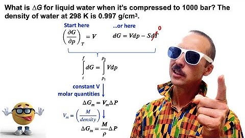 Gibbs Energy and Pressure - Isothermal compression of a LIQUID - EXAM PROBLEM 💪