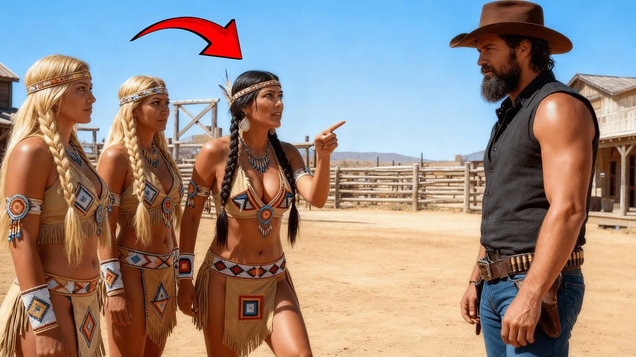 Cowboy, du rettest die Jüngste. Jetzt, nach heiligem Gesetz, musst du alle vier Schwestern heiraten!