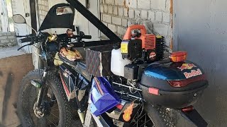 Обзор гибридного мототранспорта  электро + ДВС ( зарядка от бензогенератора)