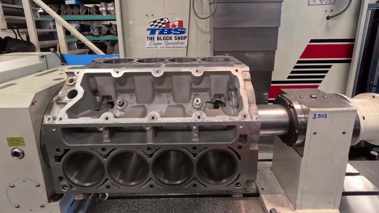 CHEVY LS ENGINE MACHINING - YouTube
