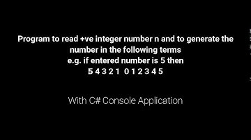 Program to read +ve integer no n and to generate the no in the following terms with C#
