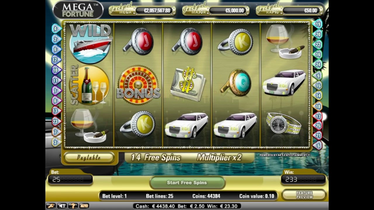 Mega Fortune slot - Free Play - No deposit bonus - Free Spins - Cheats
