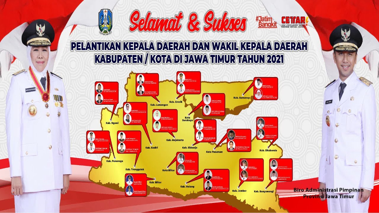 PELANTIKAN BUPATI DAN WALIKOTA SESI 3 SIDOARJO, KEDIRI, GRESIK, LAMONGAN, SURABAYA