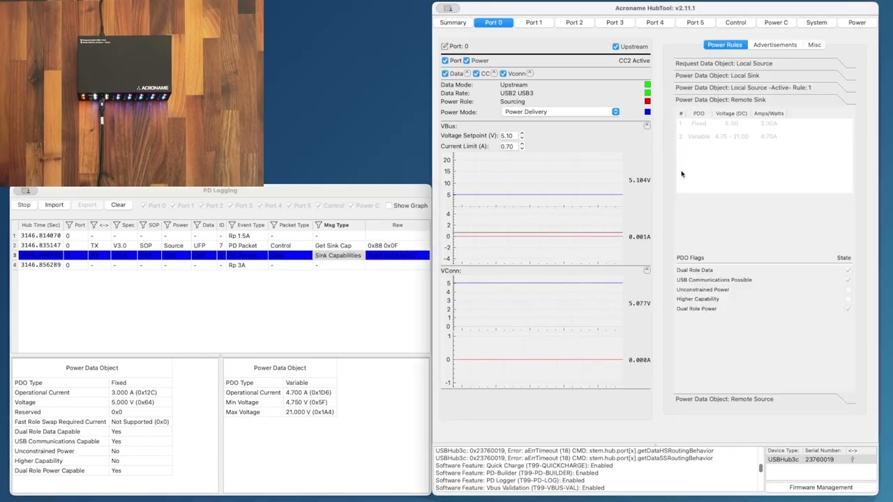 USBHub3c HubTool Tour: Sending Power Delivery Events