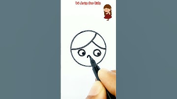 How to Draw Girl Face - Cartoon Drawings using Circle Shape