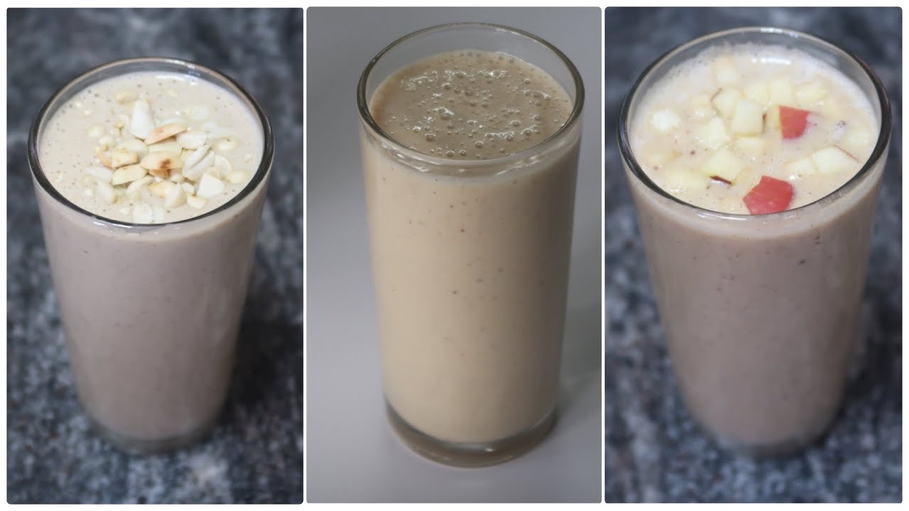 3 Healthy Smoothies Oats Smoothie Recipes No Sugar, No Curd YouTube