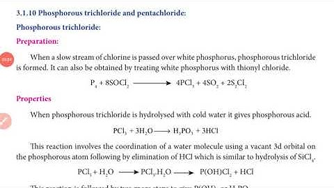 Phosphorus trichloride and Phosphorus pentachloride