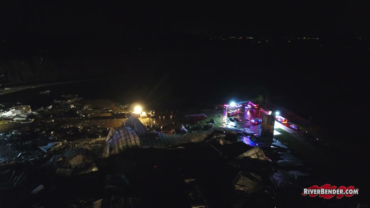 Amazon building ripped apart by tornado in Edwardsville Illinois.