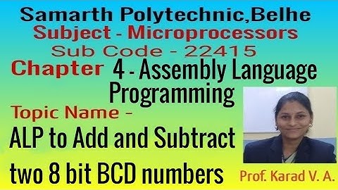 Chapter 4 - ALP to Add and Subtract two 8 bit BCD numbers